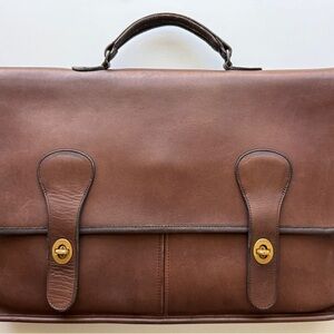 Rare Vintage Coach 5080 Brown Briefcase “Brief Bag” Made in NYC 1980s